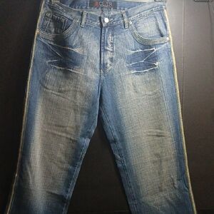 Men's Distressed Blue Straight Jeans